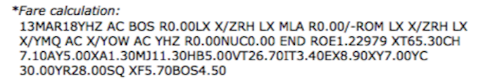 Aeroplan-fare-calculation