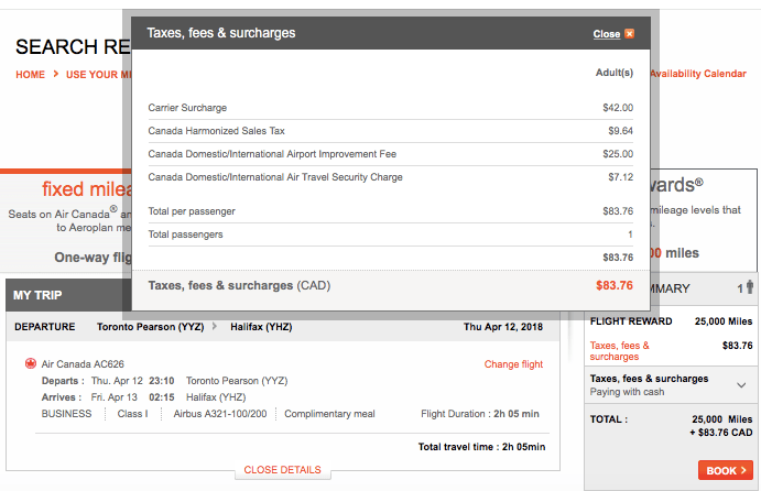 Aeroplan-Toronto-Halifax