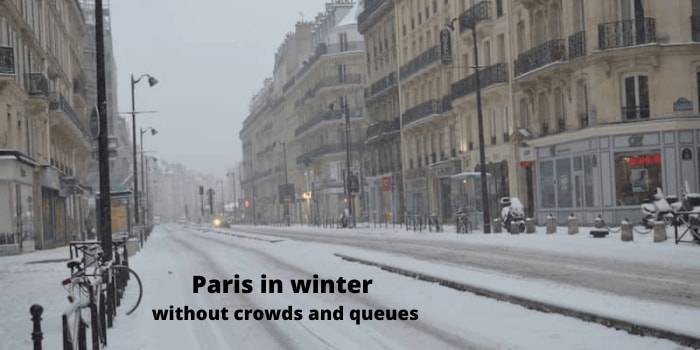 Winter in Paris without crowds and queues