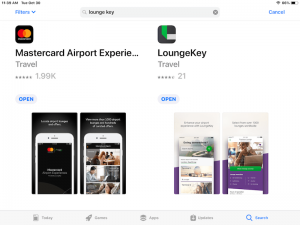 MasterCard Airport Experiences LoungeKey app