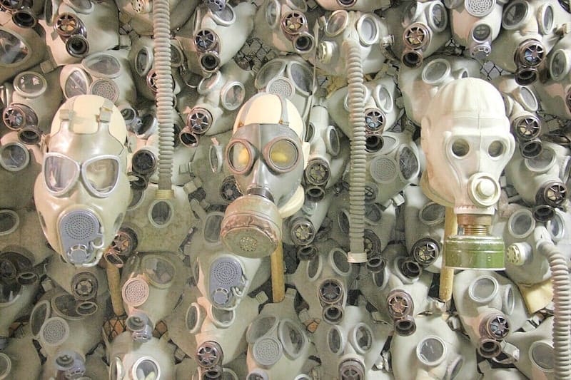 Prague-nuclear-bunker-tour-wall-of-masks