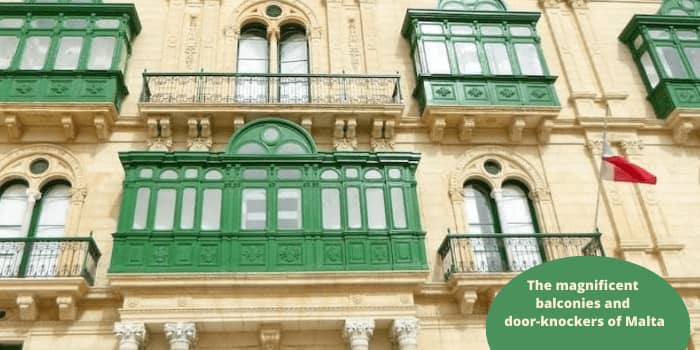 The magnificent balconies and door-knockers of Malta