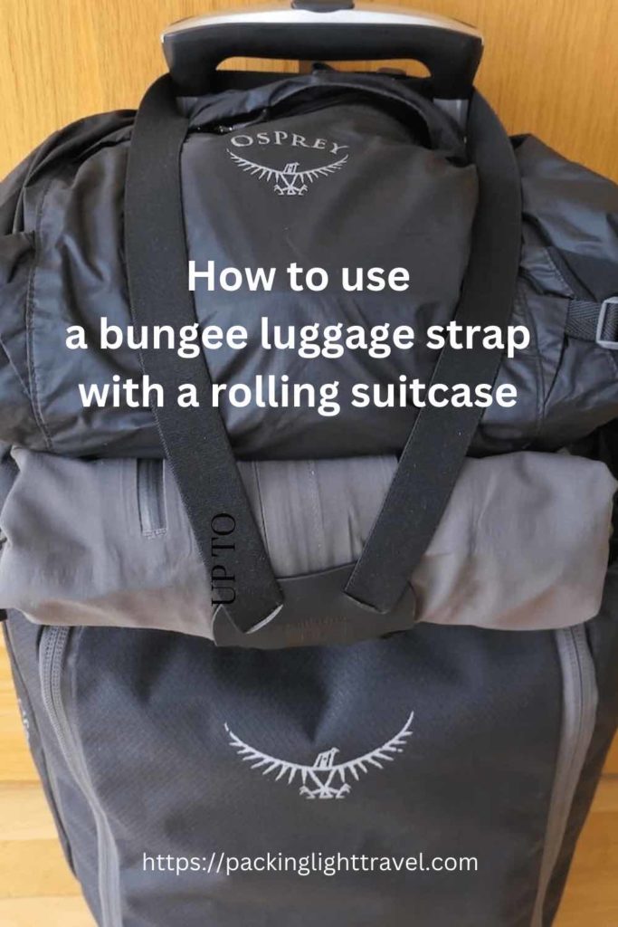 How to use a bungee luggage strap with a rolling suitcase