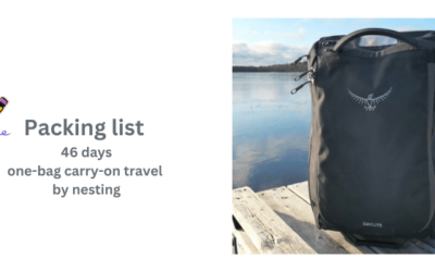 Packing list: 46 days of one bag carry-on travel by nesting